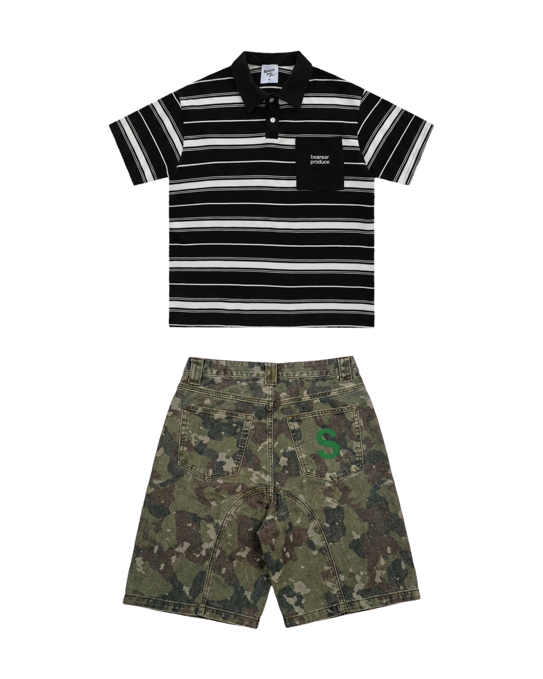 Pocket Polo Black / Camo Set