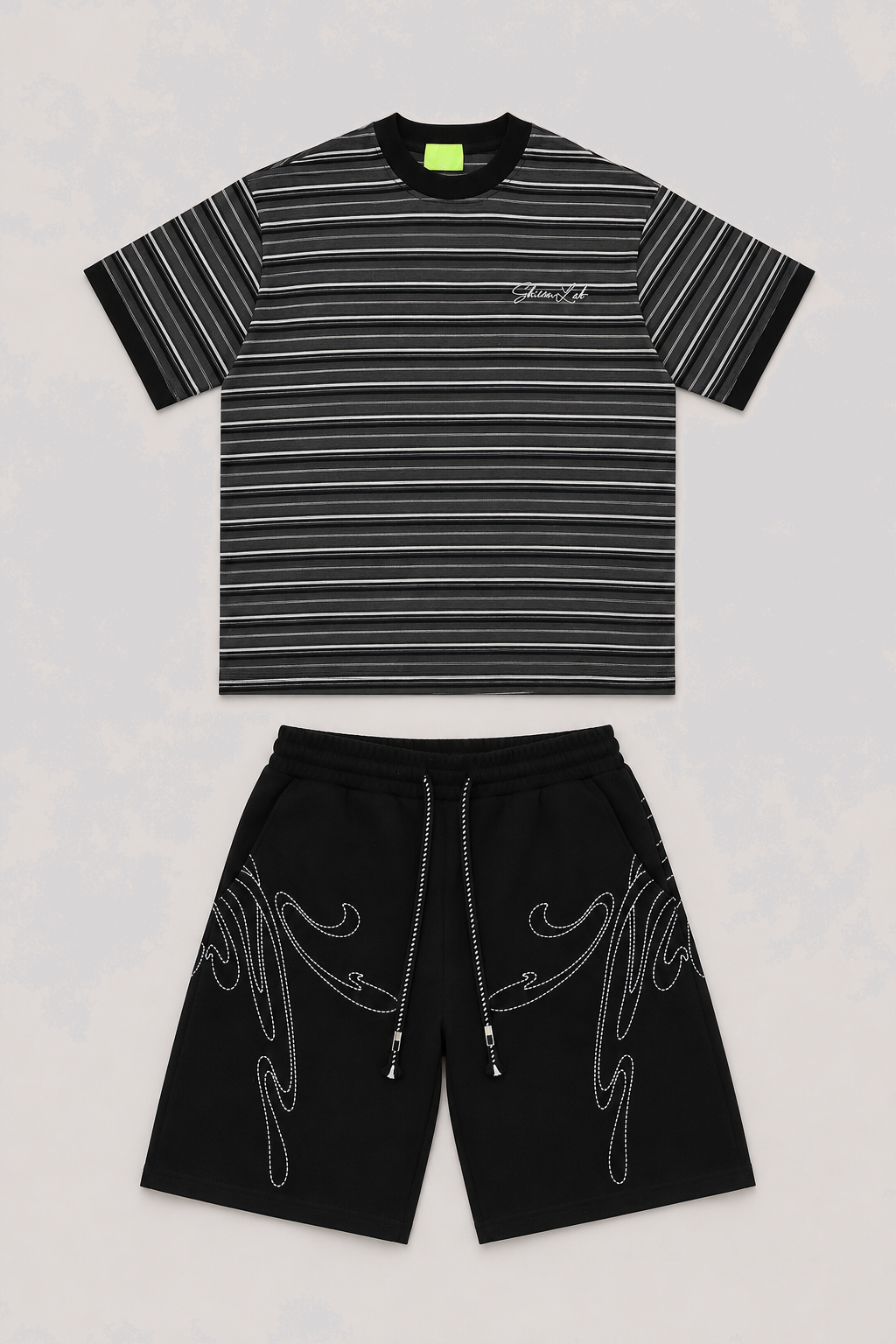 Retro Tee Carbon / Western Black Set