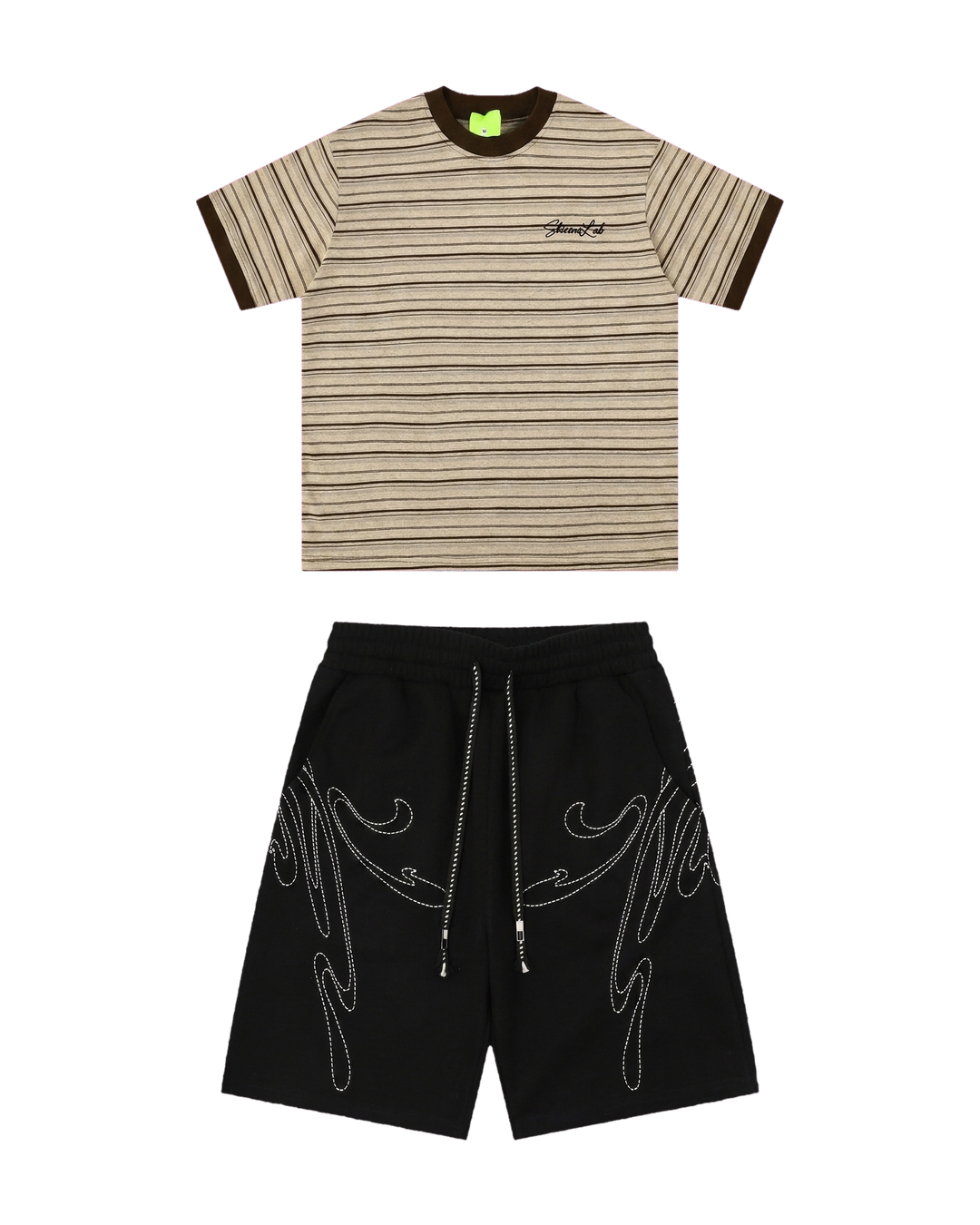 Retro Tee Beige / Western Black Set