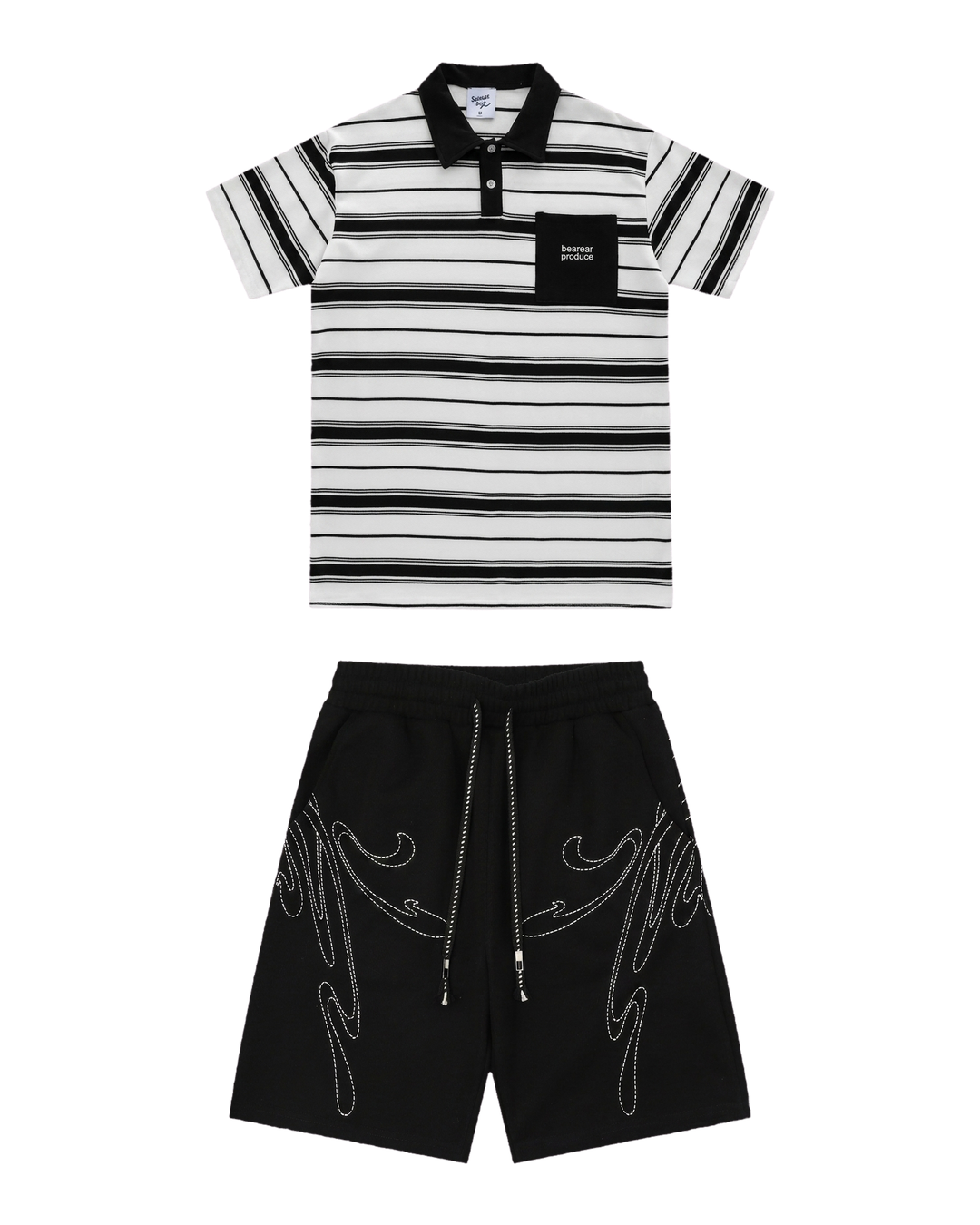 Pocket Polo White / Western Black Set