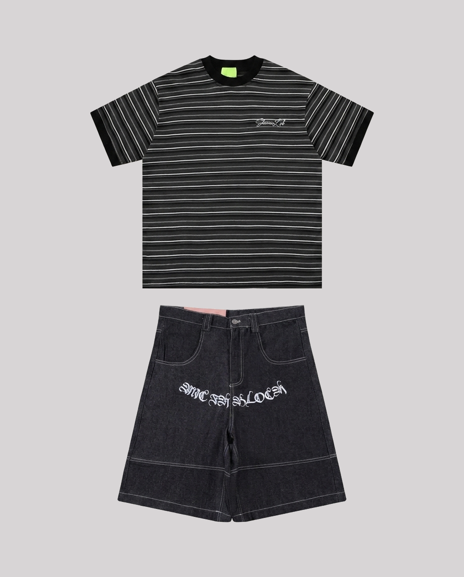 Retro Tee Carbon / Gothic Black Set