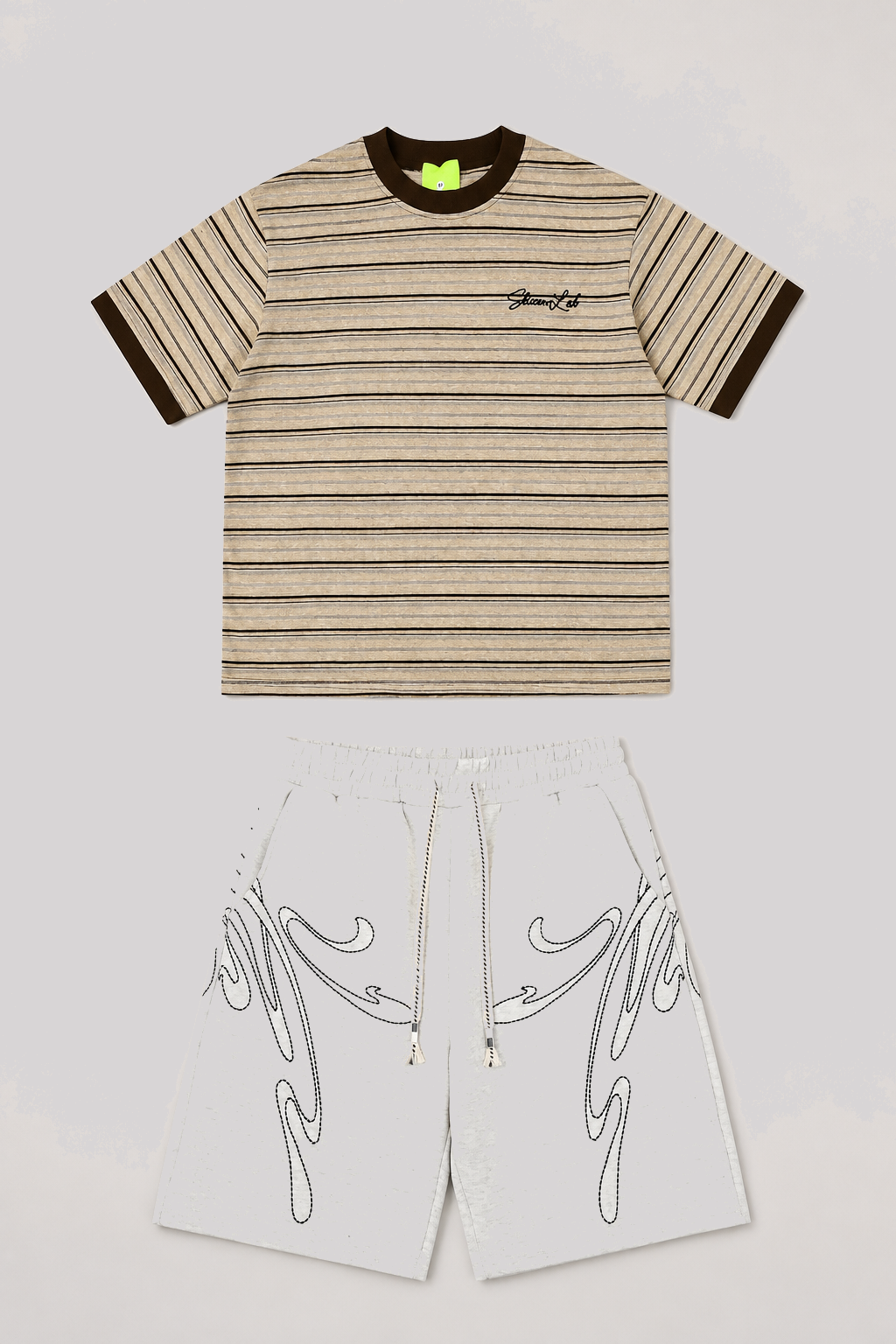Retro Tee Beige / Western Grey Set