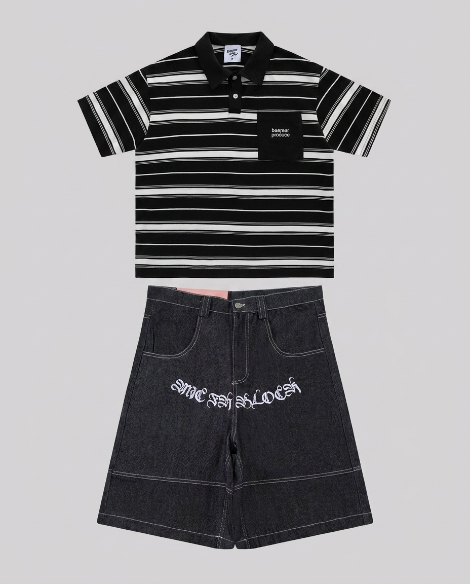 Pocket Polo Black / Gothic Black Set