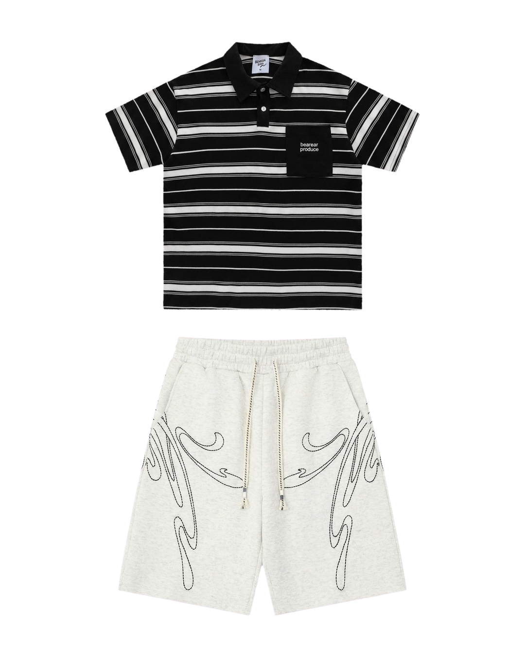 Pocket Polo Black / Western Grey Set
