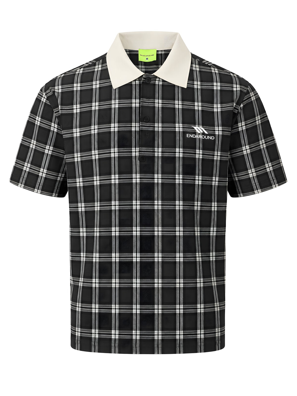 Polo Endaround a cuadros — Negro/Crema