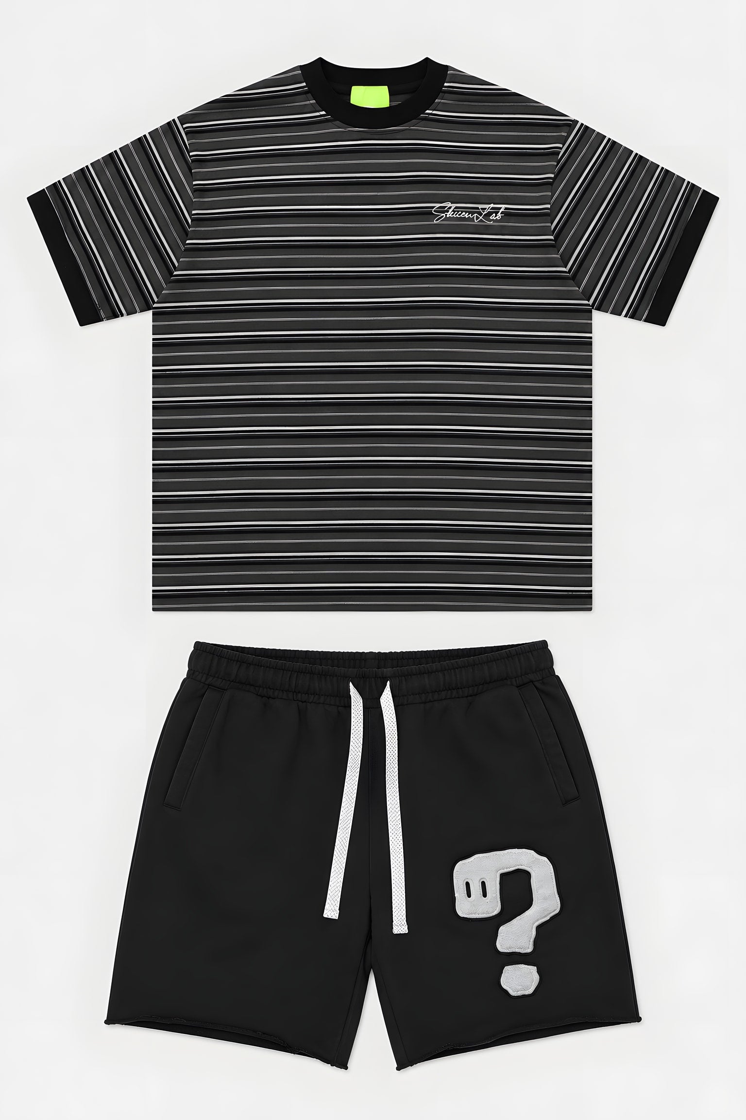Camiseta de rayas SlicenLab — Negro/Gris