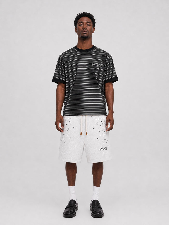 SlicenLab Striped Tee — Black/Grey